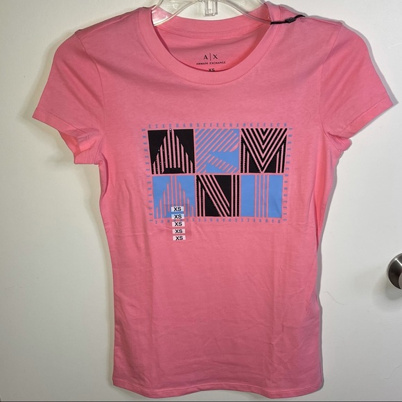 Armani Exchange Women’s Pink T shirt NWT - Picture 1 of 5